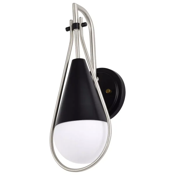 Lighting Admiral 1 - Light Sconce in Matte Black/Brushed Nickel